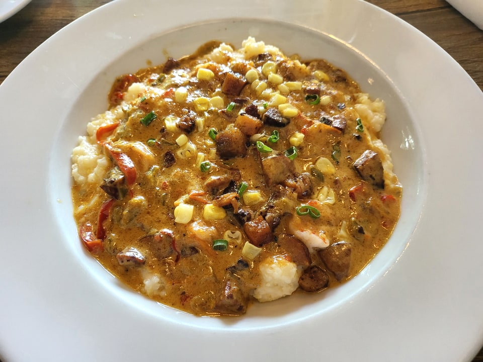 Shrimp and grits with corn at Erica Davis Lowcountry.